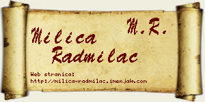Milica Radmilac vizit kartica